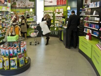 Una farmacia del distrito de Les Corts de Barcelona.
