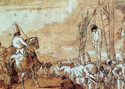 <i>Pulcinellas fusilan a Pulcinellas</i>, de Giandomenico Tiepolo.