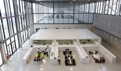 Vista de las instalaciones de la nueva sede permanente de HRT en la Caja M&aacute;gica de Madrid