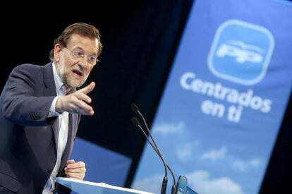 Mariano Rajoy en un mitin.