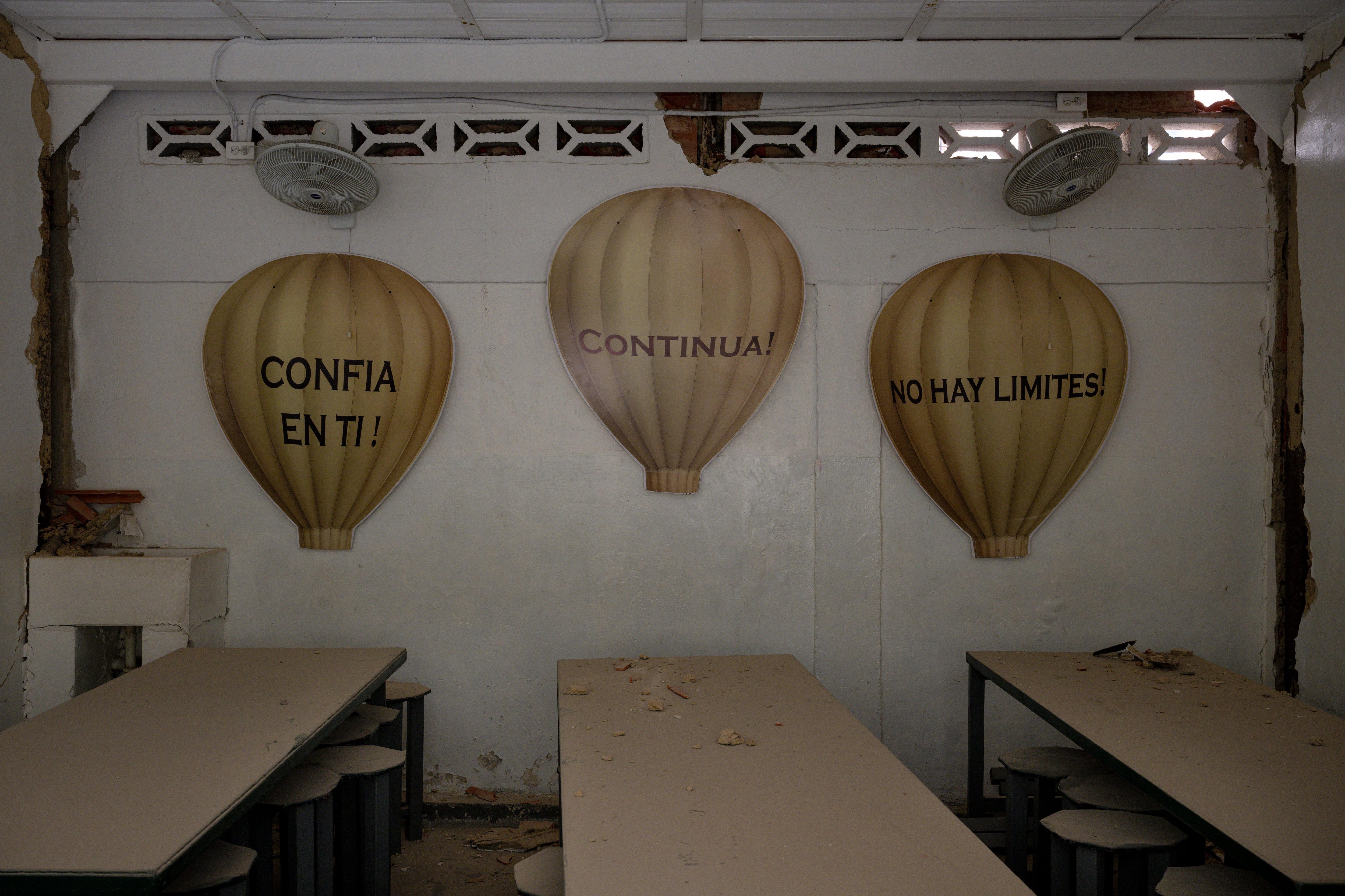 Vista de un aula del Colegio San José, en La Guaira, el 7 de agosto.