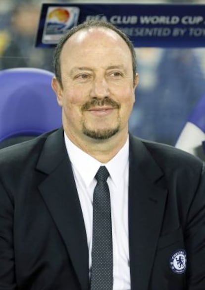 Rafa Benítez, al principio del partido ante el Corinthians