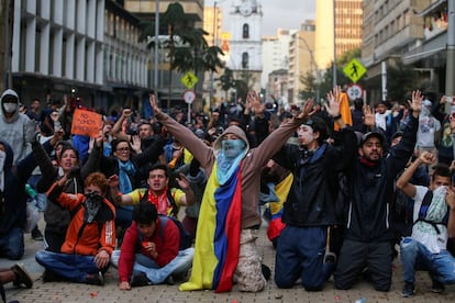 Protestas de esta semana en Bogotá.