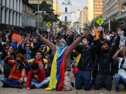 Protestas de esta semana en Bogotá.