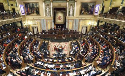 El Congreso de los Diputados, durante la sesión de investidura.