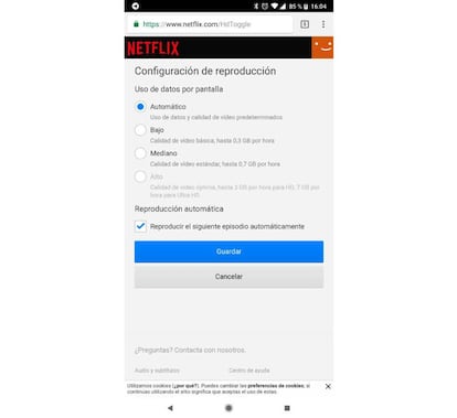 Así podemos desactivar la reproducción automática de los capítulos en Netflix