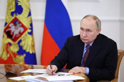 El presidente ruso, Vladímir Putin, en Kazán, Rusia, este jueves.