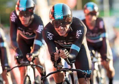 Peter Kennaugh, durante la primera vuelta.