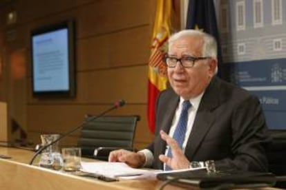 El presidente del comité de expertos para la reforma fiscal, Manuel Lagares, al dar a conocer su informe el pasado jueves en Madrid.