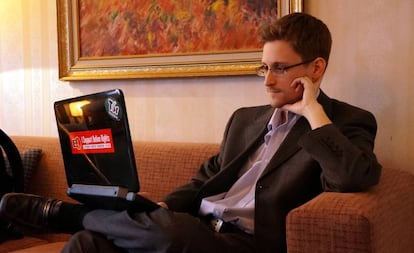 Edward Snowden, durante una entrevista en Moscú en 2013.