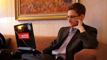 Edward Snowden, durante uma entrevista em Moscou em 2013.