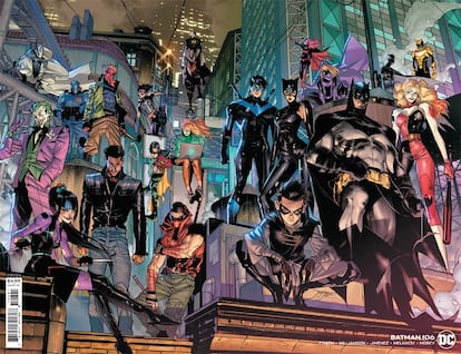 La Batfamilia en la portada de 'Batman 106', por Jorge Jiménez.