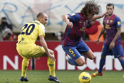 Puyol se cae ante la presencia de Borja Valero.