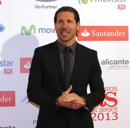 Diego Simeone, a su llegada a la gala.