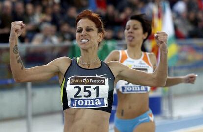 Natalia Rodr&iacute;guez, en el nacional en pista cubierta de 2013.