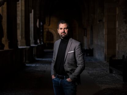 Luis Tudanca, candidato del PSOE en las elecciones de Castilla y León, el domingo en el Parador de León.