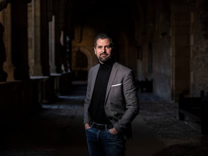 Luis Tudanca, candidato del PSOE en las elecciones de Castilla y León, el domingo en el Parador de León.