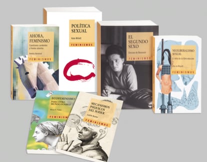 Algunos ensayos de la colección Feminismos, de la editorial Cátedra y la Universidad de Valencia.