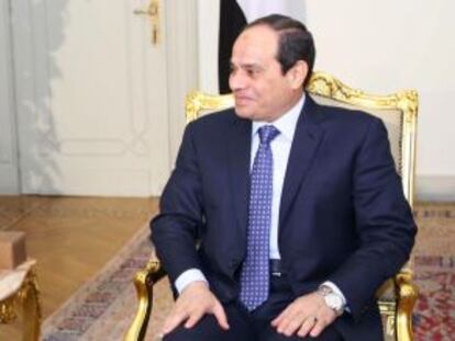 Jos&eacute; Manuel Garc&iacute;a-Margallo, en su reuni&oacute;n con el presidente egipcio Abdel Fattah al- Sisi. 