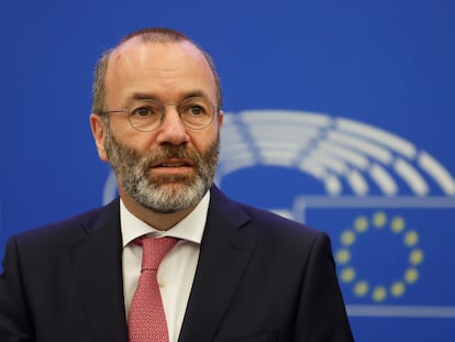 El líder del Partido Popular Europeo (PPE), Manfred Weber, el 9 de mayo en Estrasburgo.