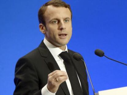 El ministro de Econom&iacute;a, Emmanuel Macron, ayer durante la presentaci&oacute;n de la Ley para el Crecimiento y la Actividad. 