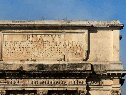 El arco de Tito, en el foro de Roma, construido para celebrar las victorias del emperador en Judea.