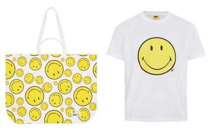 Dos piezas de la colección cápsula Smiley x Do Good, disponible este verano en Las Rozas Village y La Roca Village.