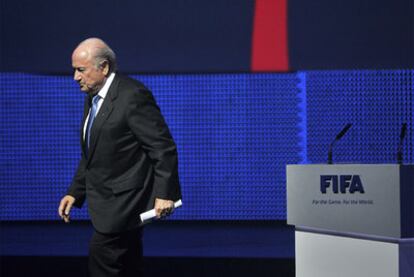Blatter, ayer en la inauguración del 61º congreso de la FIFA, en Zúrich.