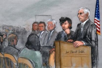 Dzokhar Tsarnaev durante el juicio en Boston.