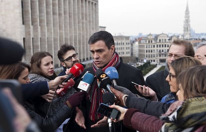 El secretario general del PSOE, Pedro Sánchez, en Bruselas.