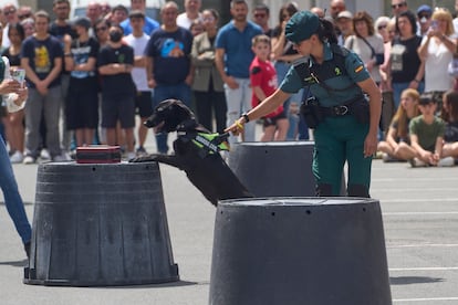 Una exhibición durante la primera jornada de puertas abiertas en un cuartel de la Guardia Civil en el País Vasco, el 8 de junio.