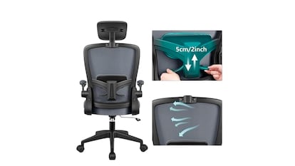 Ergonomic chair on white background