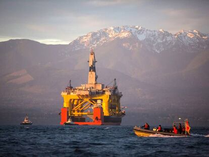 Una plataforma petrolera de Shell en la costa oeste de Estados Unidos.