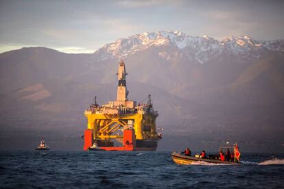 Una plataforma petrolera de Shell en la costa oeste de Estados Unidos.