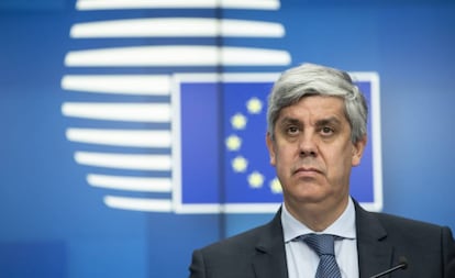 Mário Centeno, presidente del Eurogrupo, el pasado febrero.