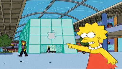 <b>Lisa Simpson se vuelve adicta a Mapple, la versión <i>dibu</i> de Apple.</b>
