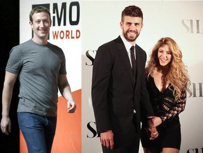 Zuckerberg, Piqué y Shakira.