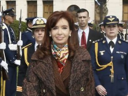 A presidenta argentina Cristina Kirchner em sua visita a Assunção (Paraguai).