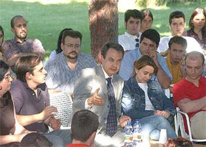 José Luis Rodríguez Zapatero, ayer en la escuela de formación Jaime Vera, en Galapagar.