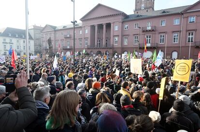 Manifestación el pasado 18 de enero contra la AfD en Karlsruhe (Alemania).