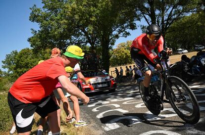 Luis Leon Sanchez durante la 20ª etapa del Tour de Francia este sábado.