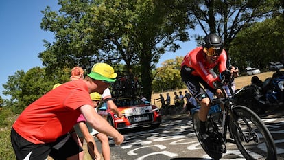 Luis Leon Sanchez durante la 20ª etapa del Tour de Francia este sábado.