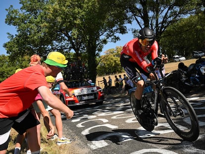 Luis Leon Sanchez durante la 20ª etapa del Tour de Francia este sábado.