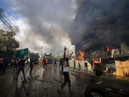 Protesta en solidaridad con Gaza cerca de la Embajada de Estados Unidos en la zona norte de Beirut, este miércoles.