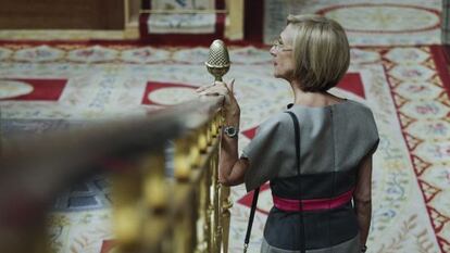 Rosa D&iacute;ez, durante una sesi&oacute;n de control al Gobierno.