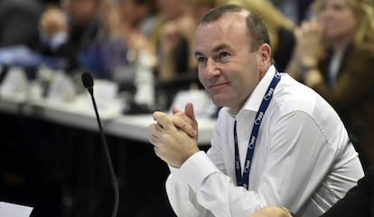 El político bávaro, Manfred Weber, durante el congreso del Partido Popular Europeo el 7 de noviembre de 2018 en Helsinki.