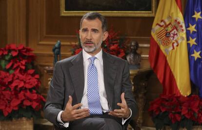 El Rei Felip VI durant el seu missatge de Nadal.