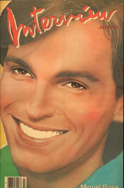 Miguel Bosé, portada de Interview en julio de 1983. 