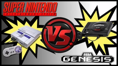 Imagen conceptual de la guerra entre consolas entre Nintendo y Sega.