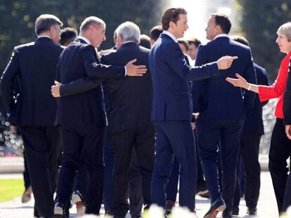 Foto de familia de la cumbre europea de Salzburgo (Austria).